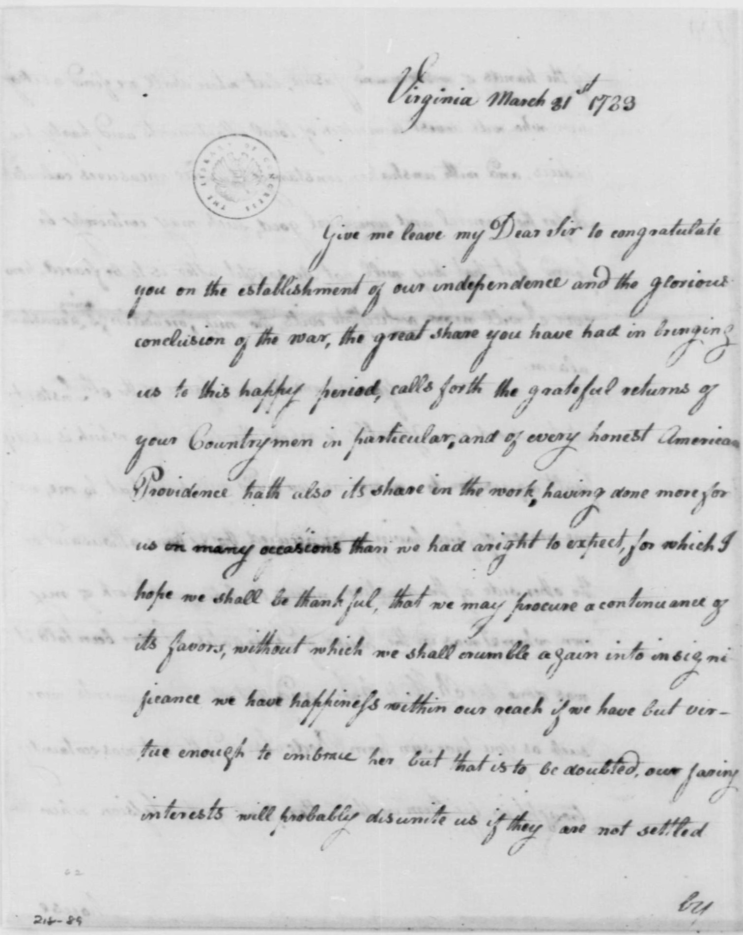Facsimile of page 1 of the source document